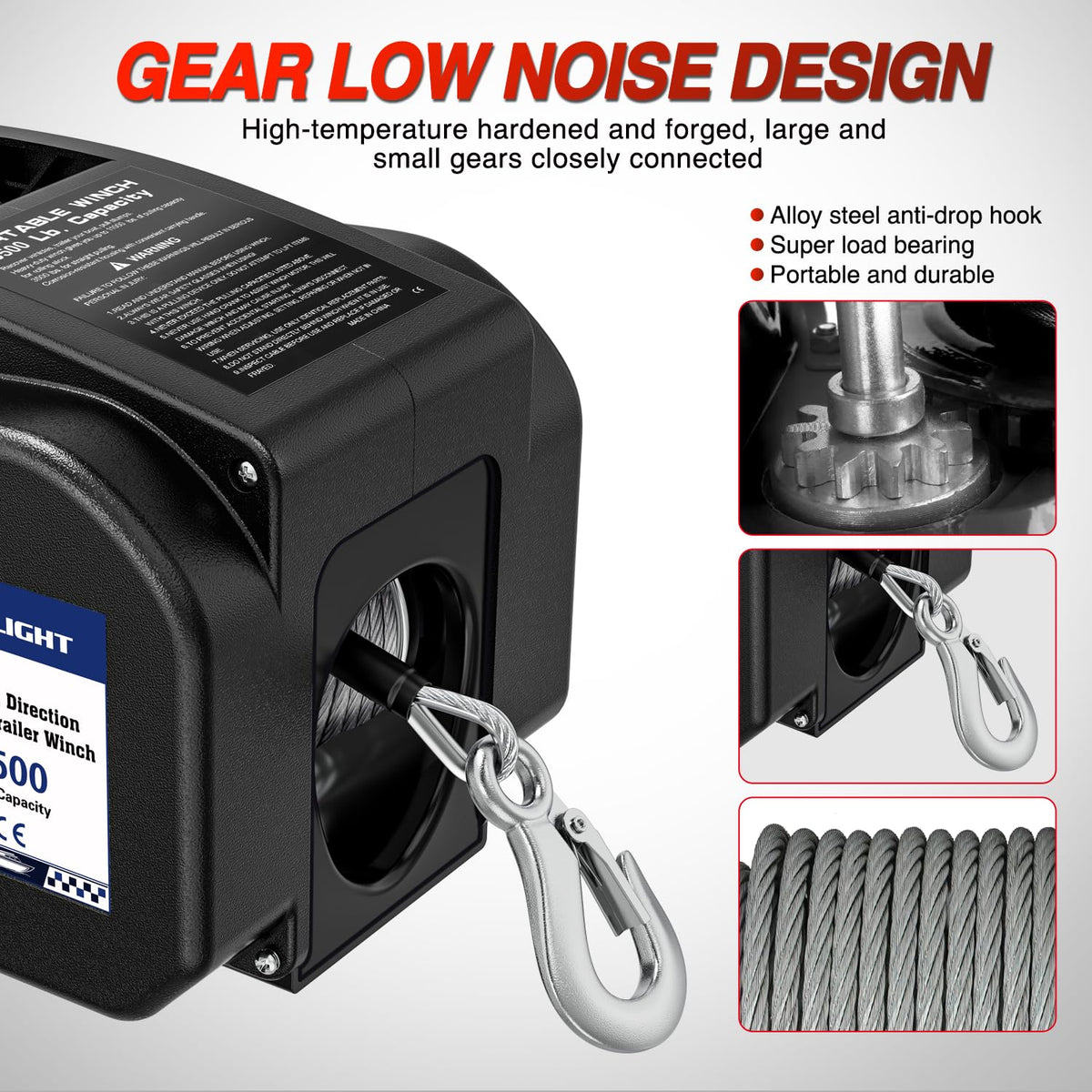 3500 lbs Portable Electric Boat Trailer Winch Z377123