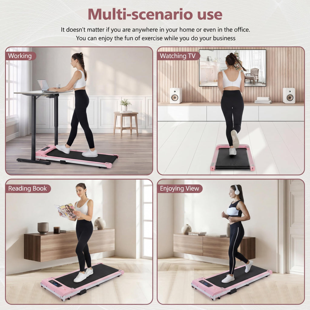 3.0HP Portable Under Desk Treadmill with Remote Control P8286