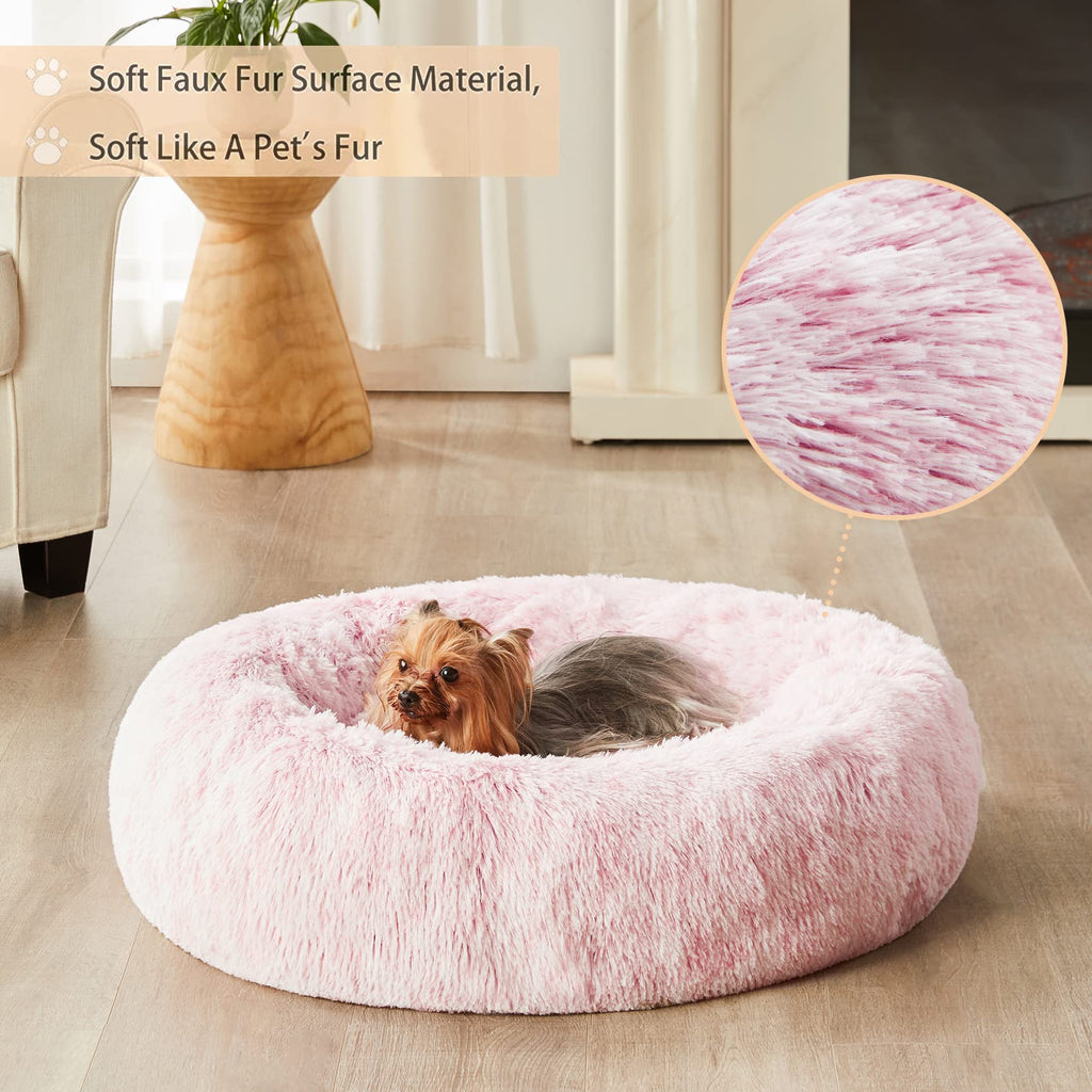 Pink Round Calming Dog Bed Z958858