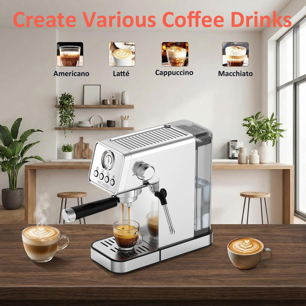 20 Bar Espresso Machine with Steam Wand Y199