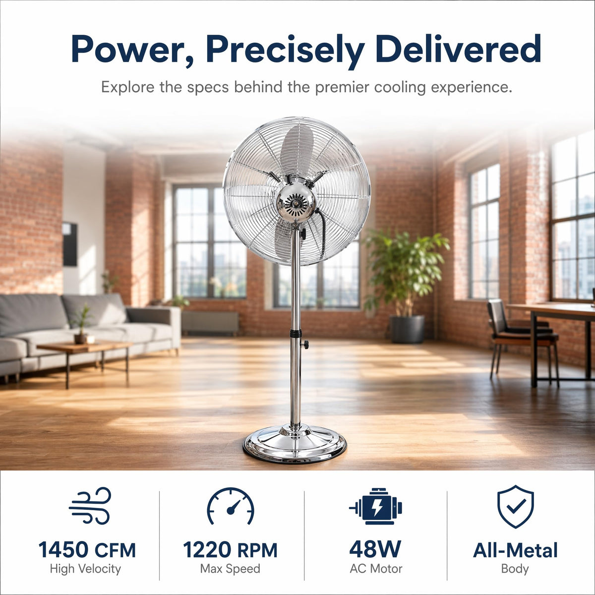 16-Inch 3-Speed Oscillating Pedestal Fan L312424