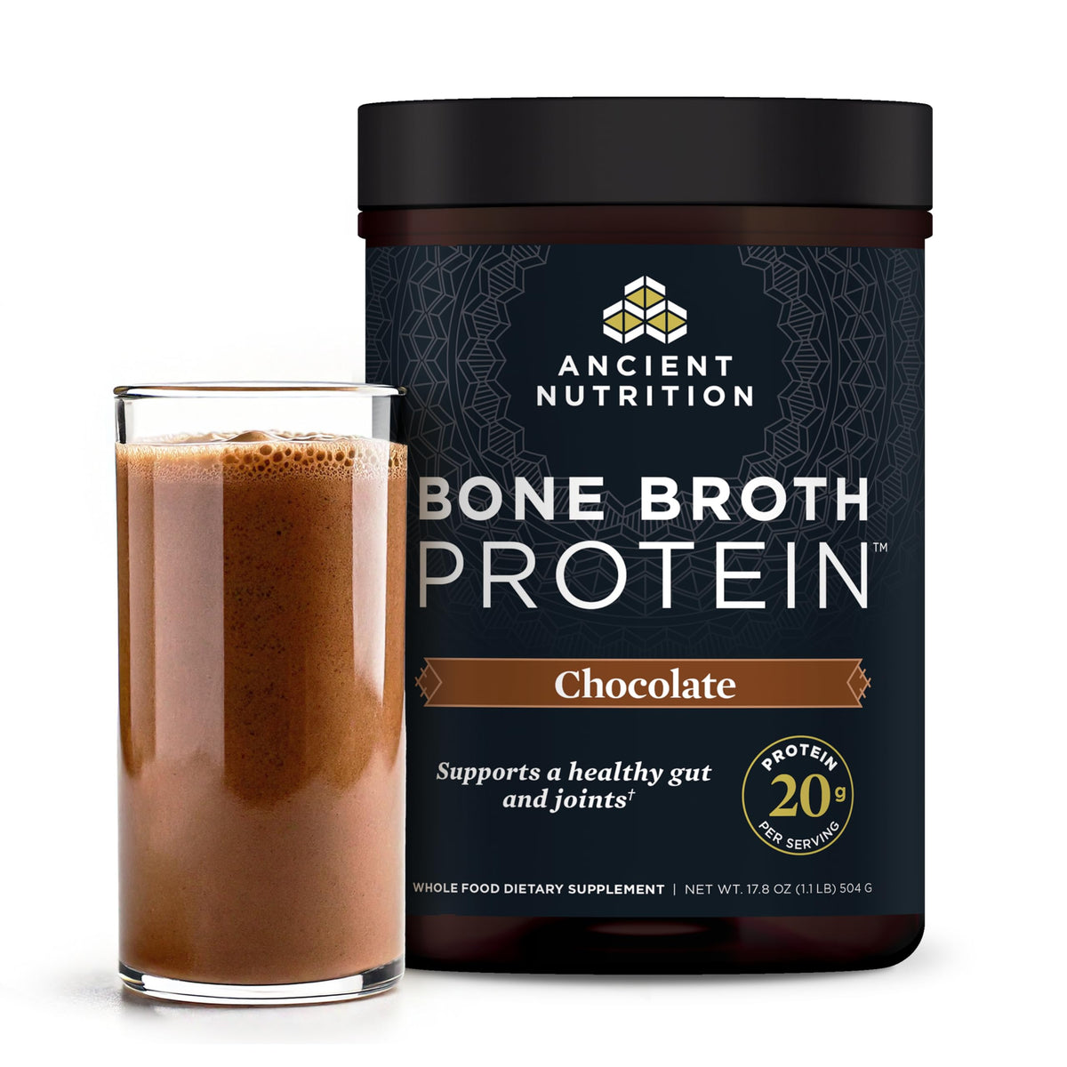 Grass Fed Bone Broth Protein Powder, Chocolate W361