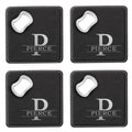 Black Set of 4 Bottle Opener Coaster X703842