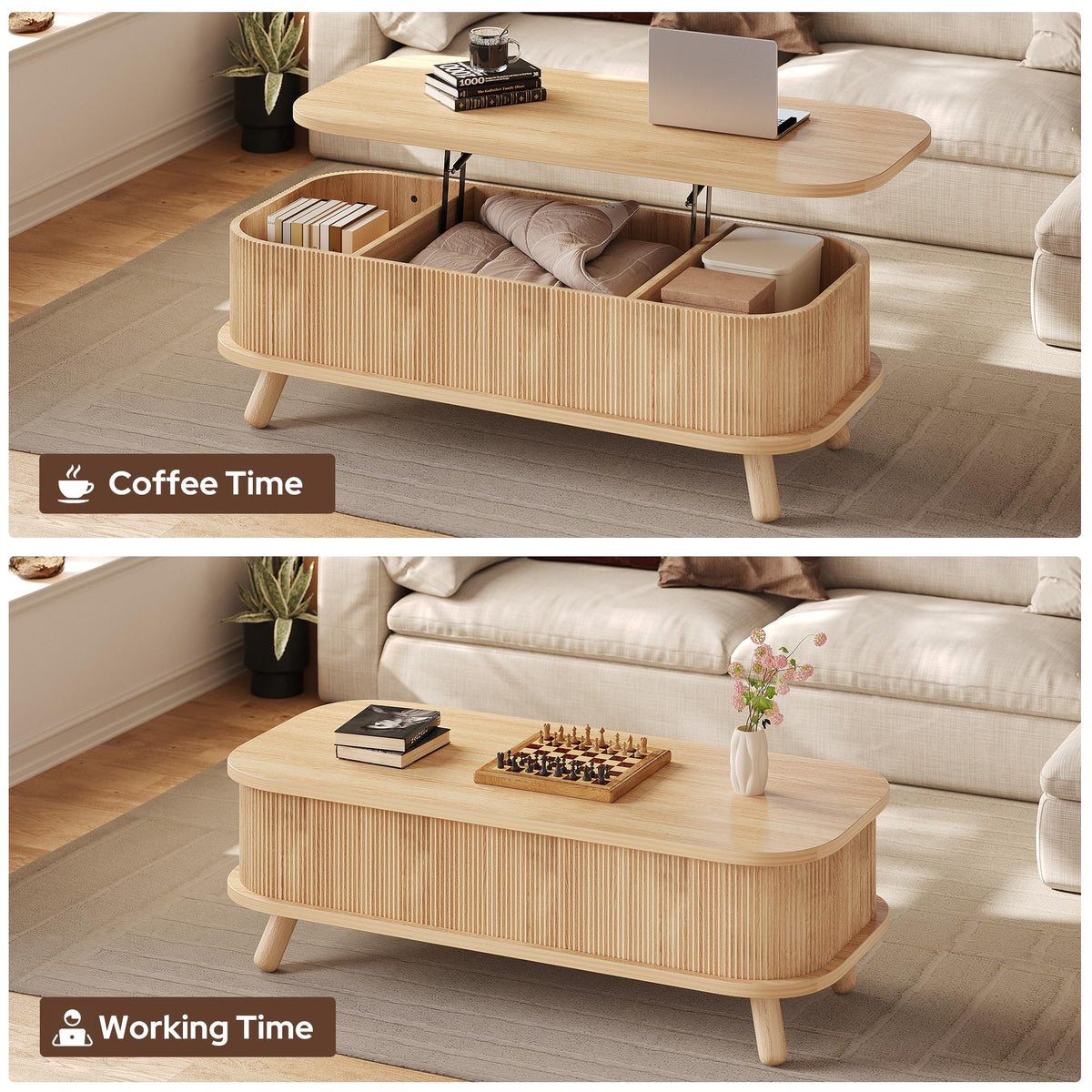 47" Lift Top Coffee Table with Storage Y27947