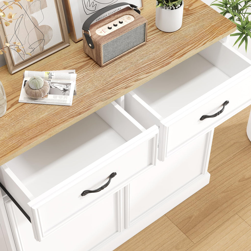 White Wooden Double Tilt Out Trash Cabinet J7240