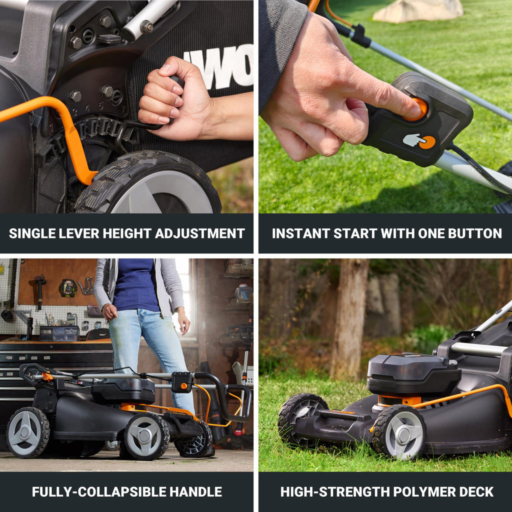 Cordless Lawn Mower, 40V 21" 3-in-1 Grass Mower A18401