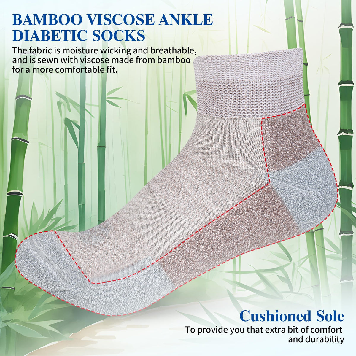 Diabetic Socks for Men, 12 Pairs Ankle & Low Cut Size 9-15 U745038