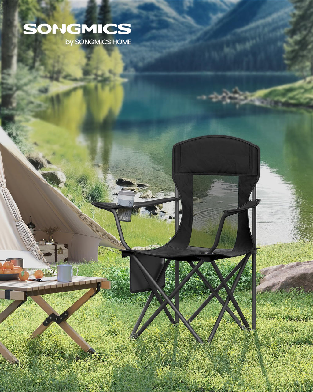 Breathable Camping Chairs, Set of 2, 330 lb Weight Capacity Q5850