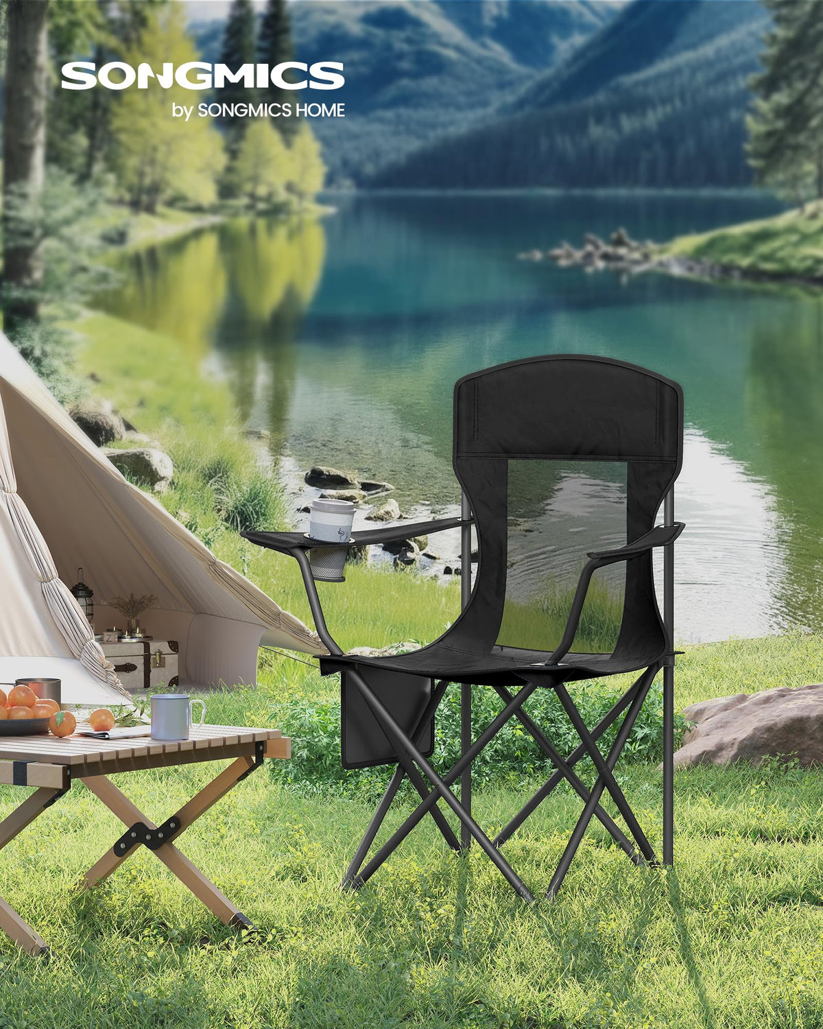 Breathable Camping Chairs, Set of 2, 330 lb Weight Capacity Q5850