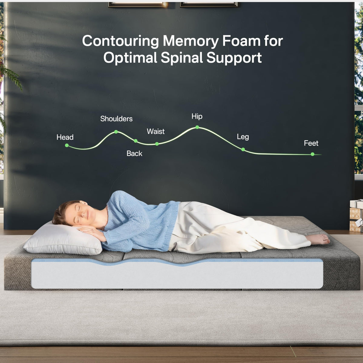 6 Inch Memory Foam Foldable Mattress T5403