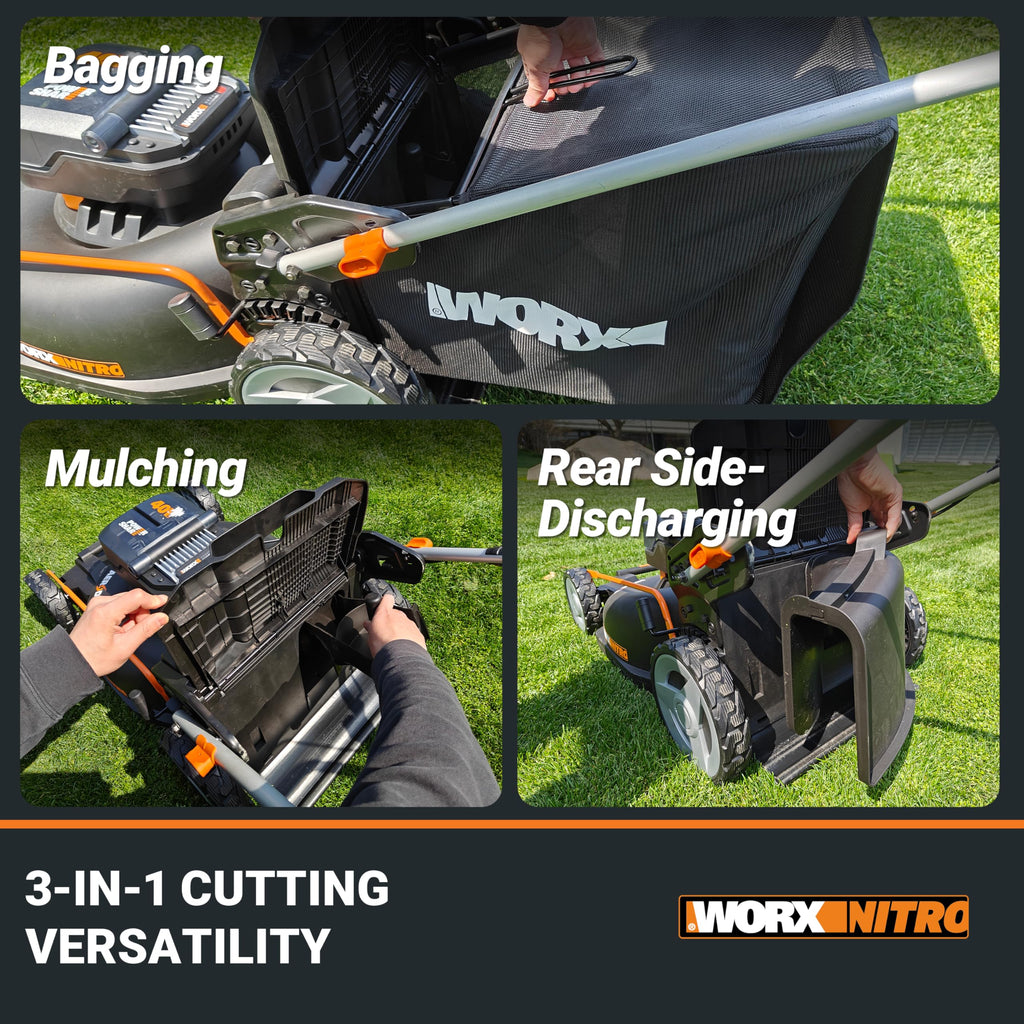 Cordless Lawn Mower, 40V 21" 3-in-1 Grass Mower A18401