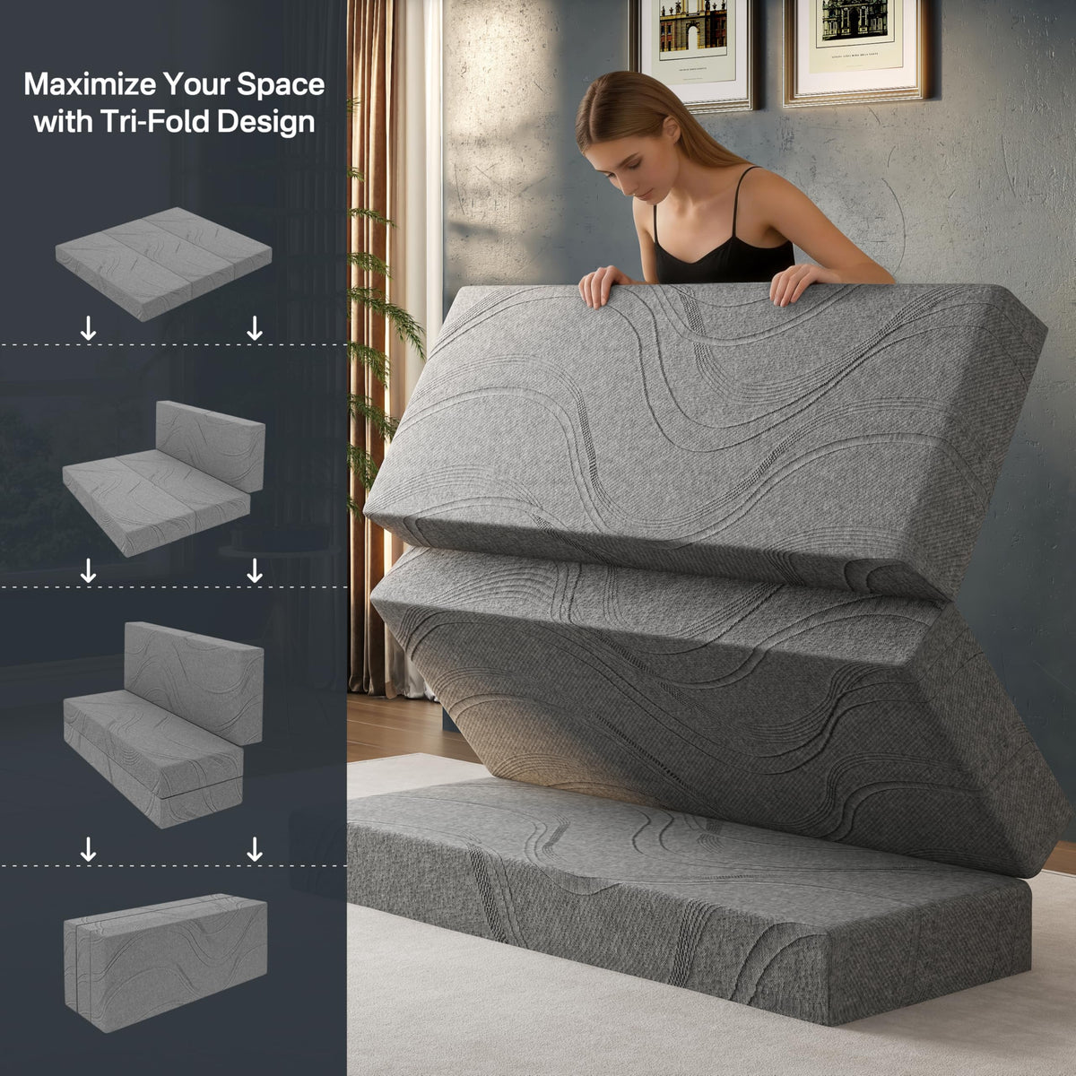 6 Inch Memory Foam Foldable Mattress T5403