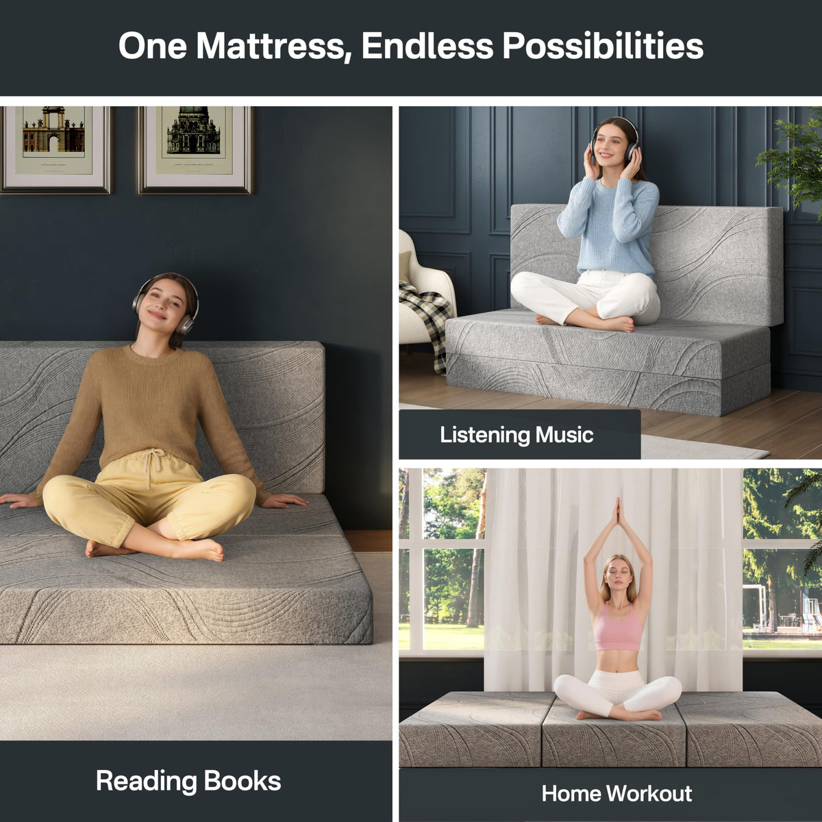 6 Inch Memory Foam Foldable Mattress T5403