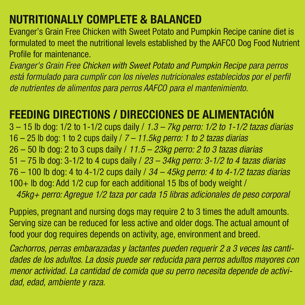Grain-Free Chicken Sweet Potato Pumpkin Dry Dog Food 16.5 lbs U575528