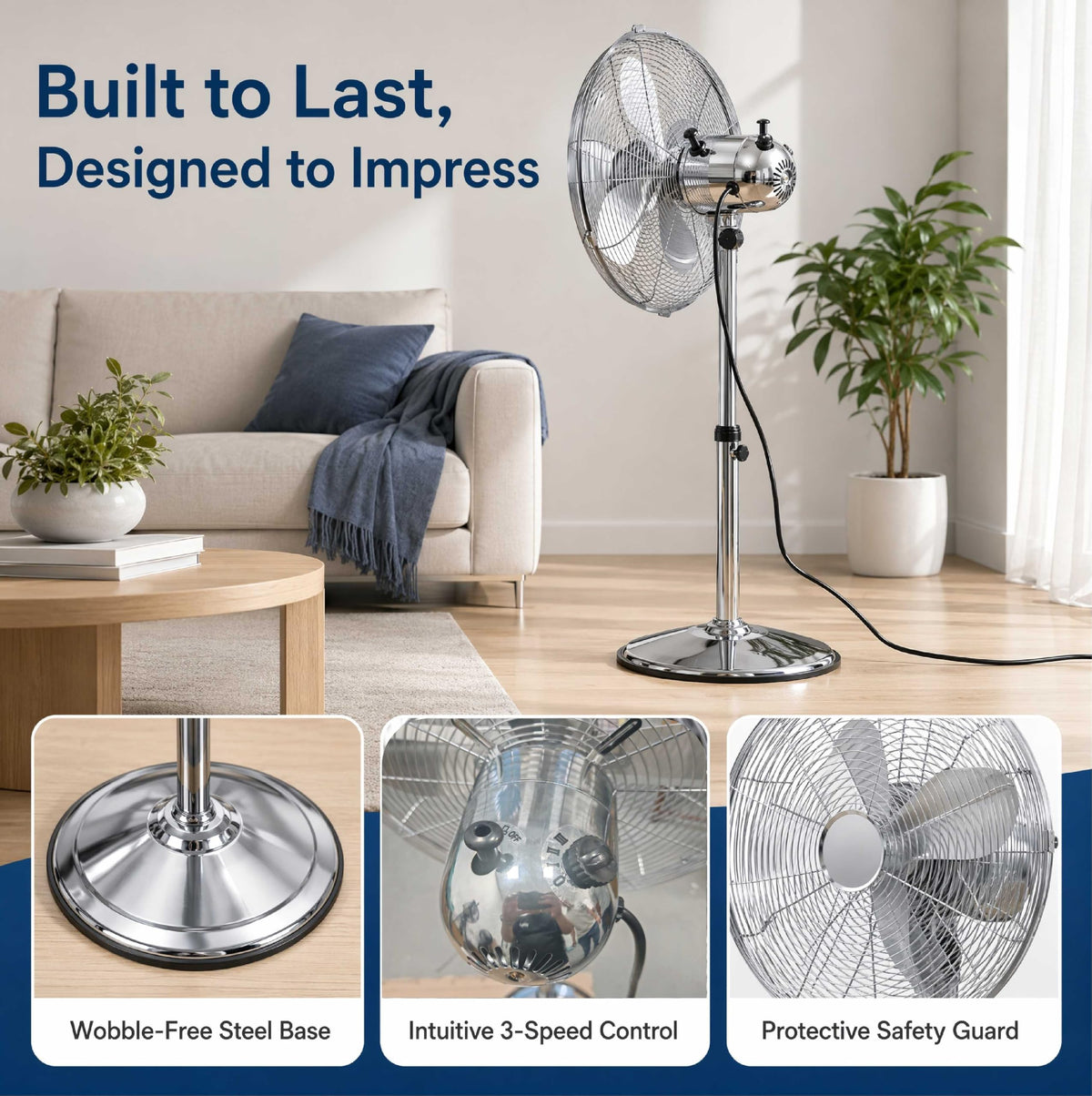 16-Inch 3-Speed Oscillating Pedestal Fan L312424