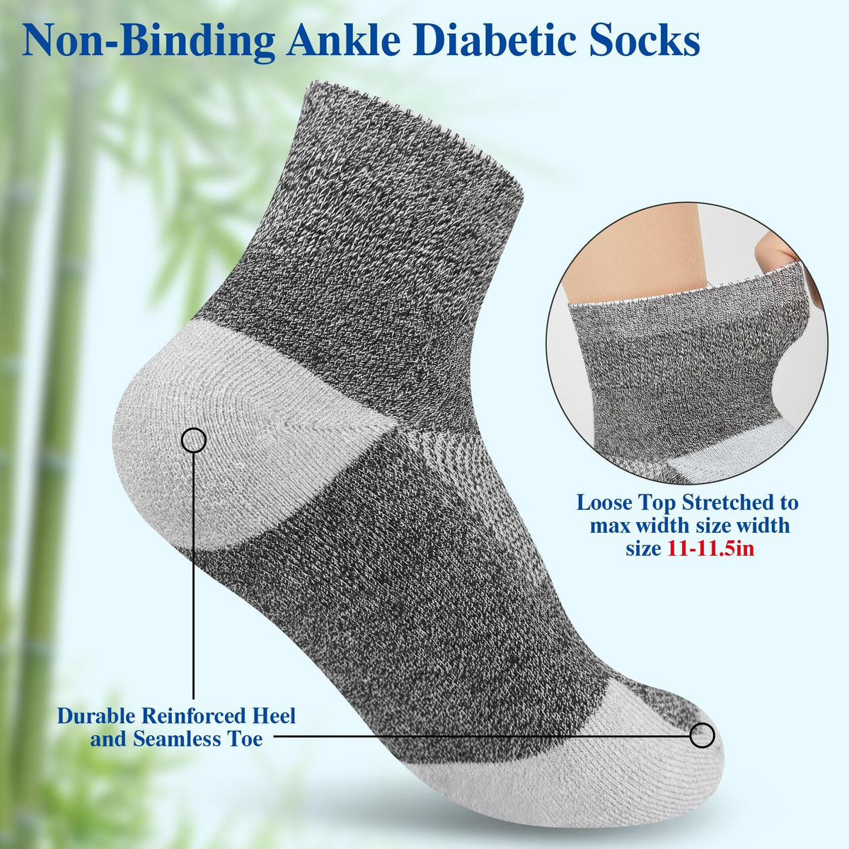 Diabetic Socks for Men, 12 Pairs Ankle & Low Cut Size 9-15 U745038